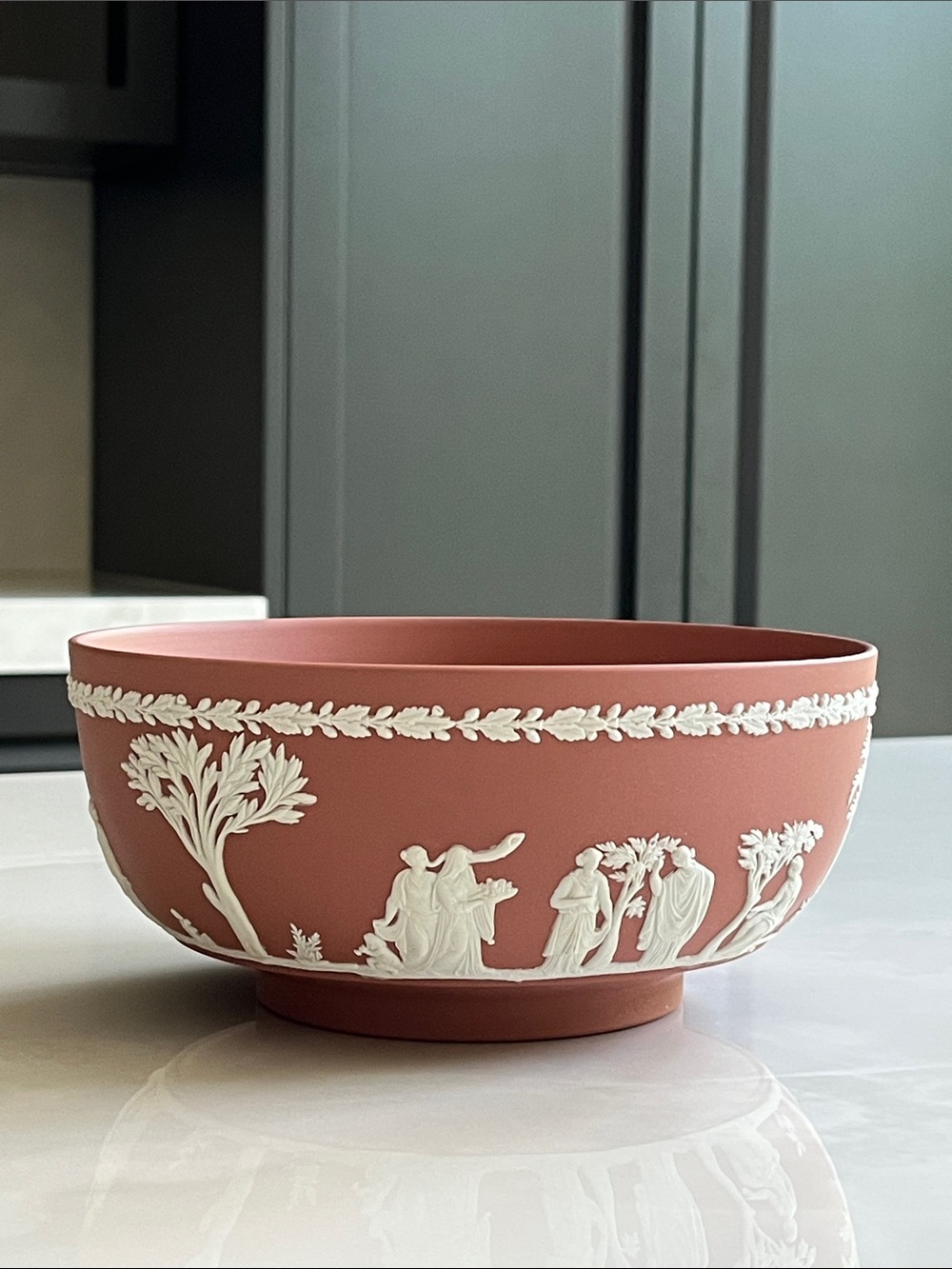 Wedgwood Jasperware Terracotta Footed Sacrifice Bowl. 8” 1958. Pristine. Rare.
